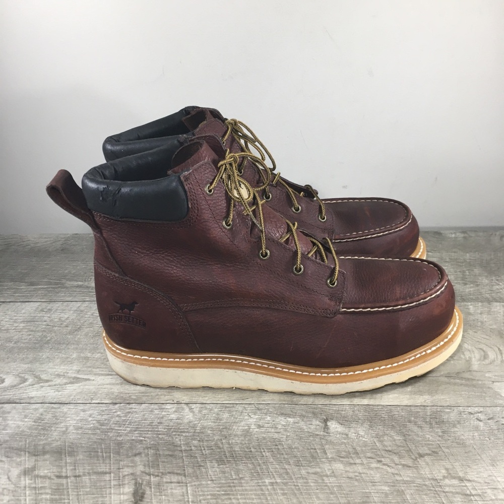 Men’s Irish Setter 83606 Ashby Brown Leather EH Safety Toe Work Boots Size 14